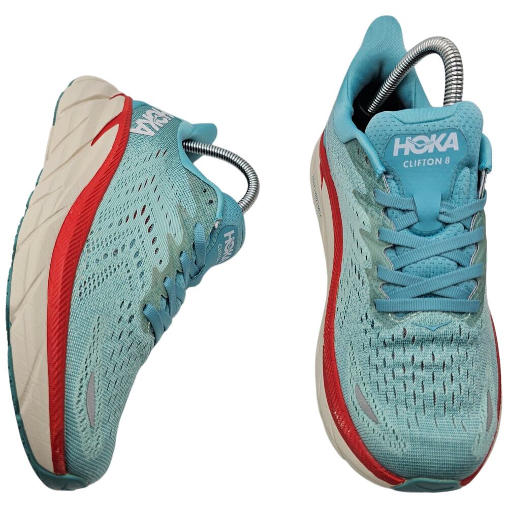 Hoka One One Clifton 8 Aquarelle Eggshell Blue Womens 7.5B (UK 6) Running Shoes - Picture 2 of 10